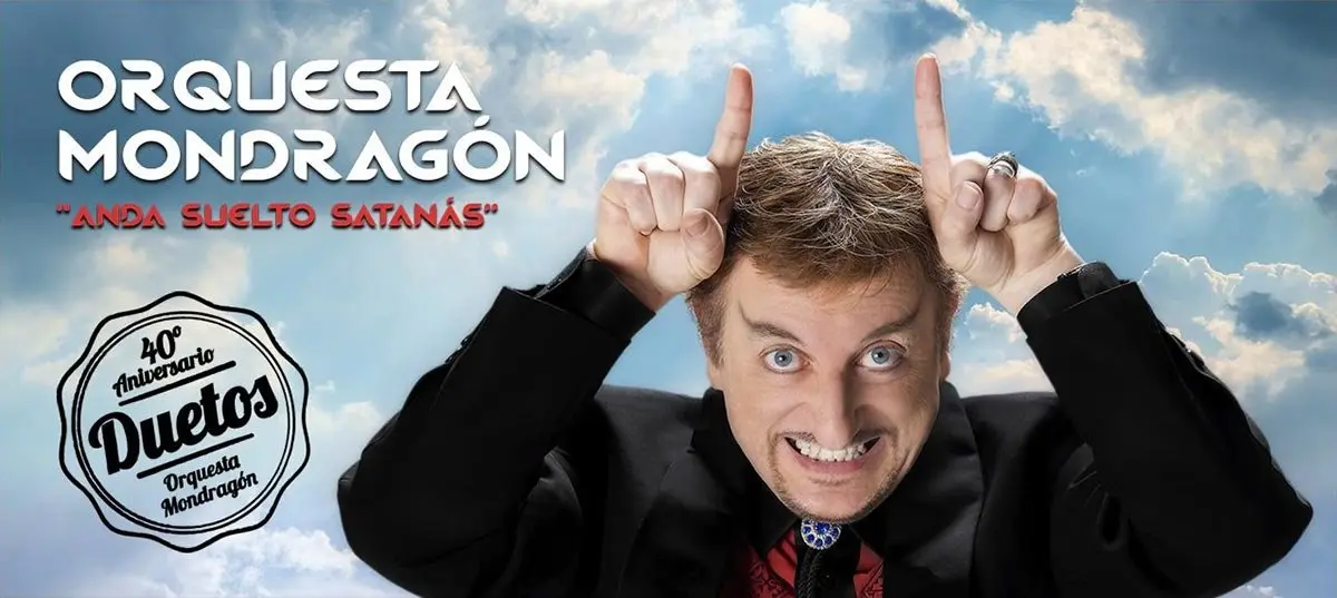 Cartel promocional del espect&aacute;culo&nbsp;'Anda Suelto Satan&aacute;s' de Javier Gurruchaga y La Orquesta Mondrag&oacute;n