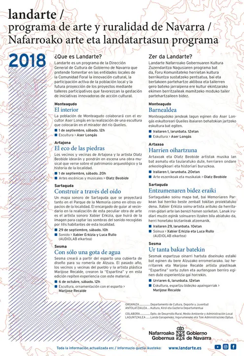 Programa de arte y ruralidad Landarte 2018