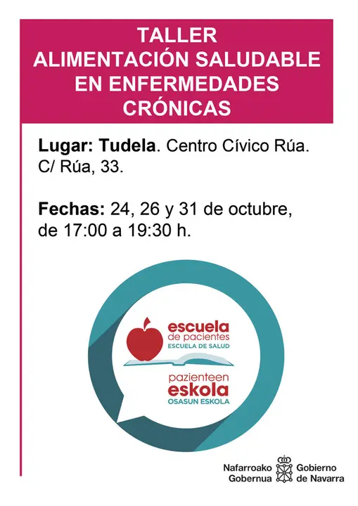 Taller en Tudela 'Alimentaci&oacute;n saludable en enfermedades cr&oacute;nicas' de la Escuela de Pacientes