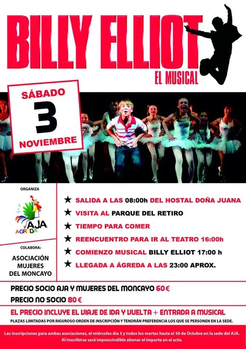 Viaje de la Asociaci&oacute;n de la Juventud de &Aacute;greda al musical de Billy Elliot en Madrid