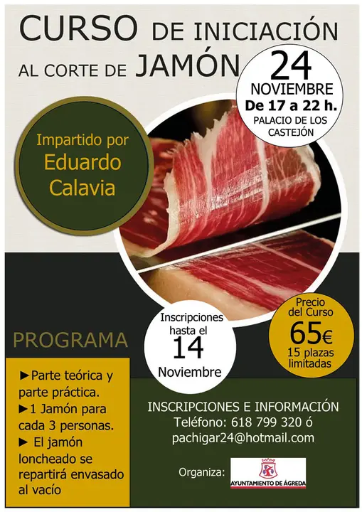 Curso en &Aacute;greda de iniciaci&oacute;n al corte de jam&oacute;n