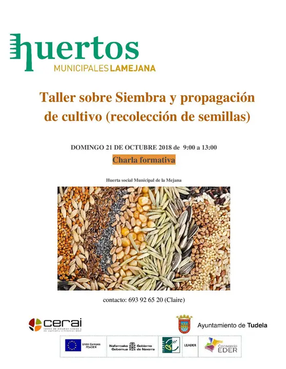 Charla formativa en Tudela sobre siembra y propagaci&oacute;n de cultivos huertos municipales