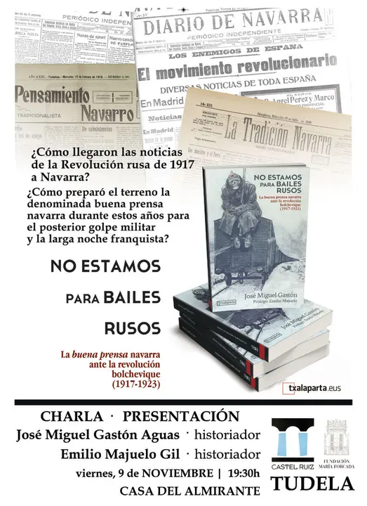 Presentaci&oacute;n en Tudela del libro 'No estamos para bailes rusos' de Jos&eacute; Miguel Gast&oacute;n Aguas