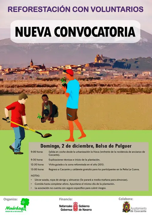 Reforestaci&oacute;n con voluntarios en Cascante