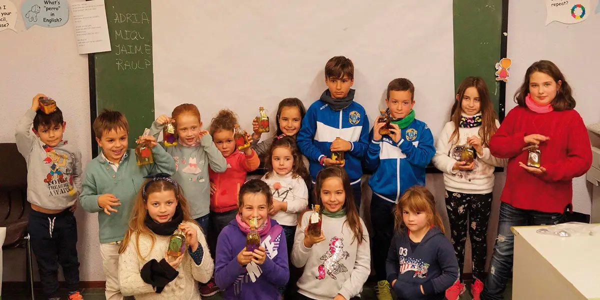 Uno de los talleres con ni&ntilde;os que se desarroll&oacute; el a&ntilde;o pasado en varios colegios de la zona, dentro de la VII Semana Gastroalimentaria de las Cinco Villas