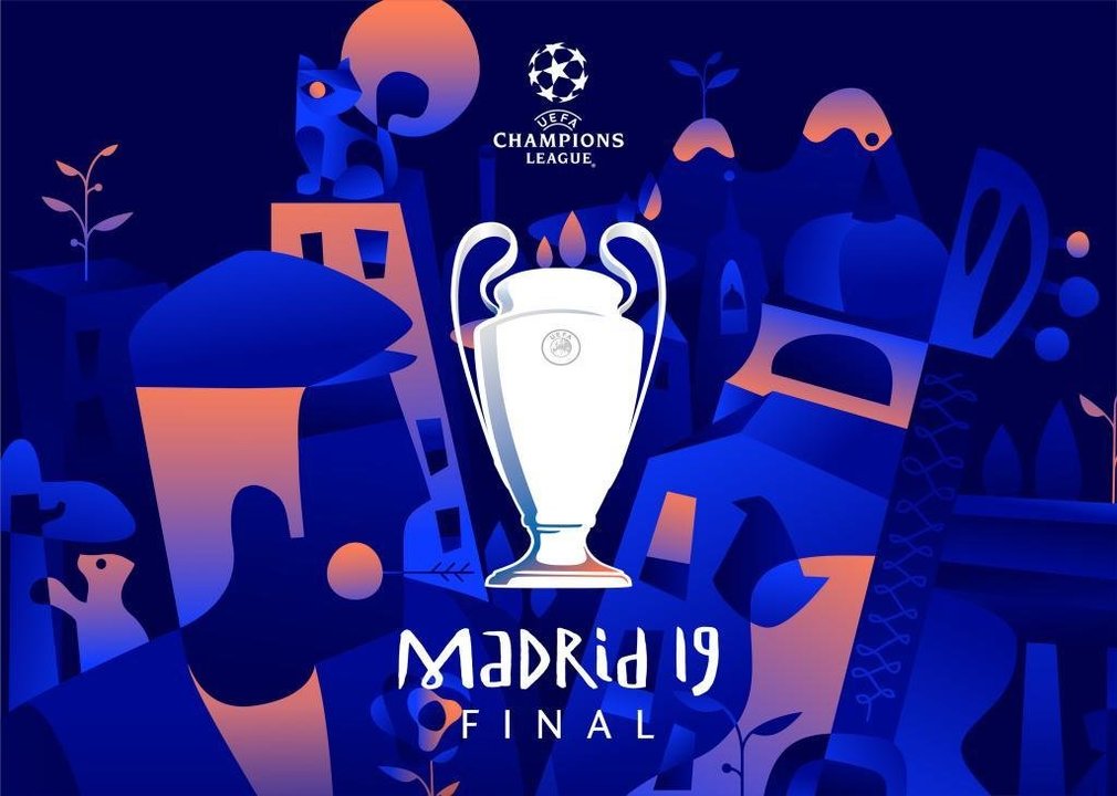 cartel de la final de champions league 2019 en el wanda metropolitano de madrid