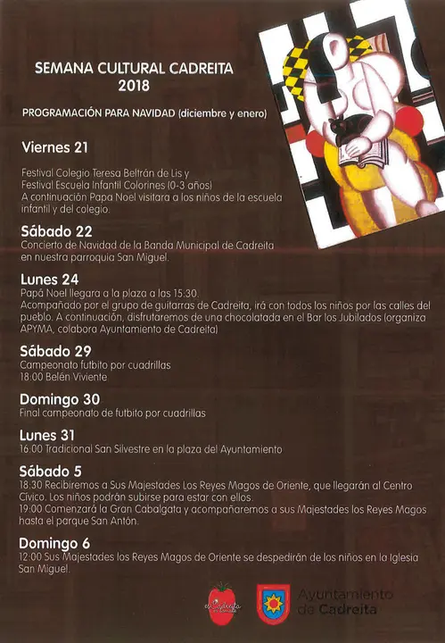 Agenda de Navidad 2018 en Cadreita
