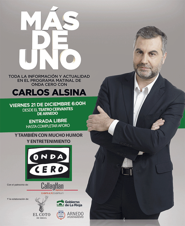 Emisi&oacute;n en directo en Arnedo de los programas de Onda Cero 'M&aacute;s de uno' con Carlos Alsina y 'Julia en la Onda' con Juilia Otero