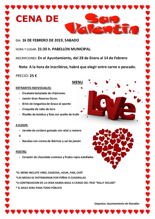 Cena de San Valent&iacute;n 2019 en Novallas