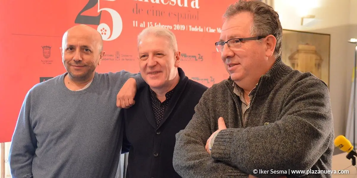 Luis Alegre, Javier Vidal y Pepe Romano presentan esta XXV edici&oacute;n de la Muestra de Cine Espa&ntilde;ol de Tudela