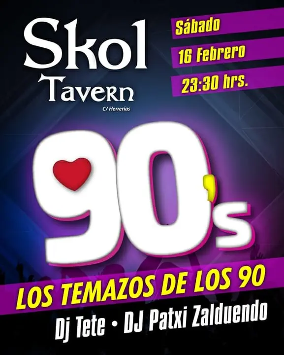 Especial Noche Noventera en Skol Tabern Tudela