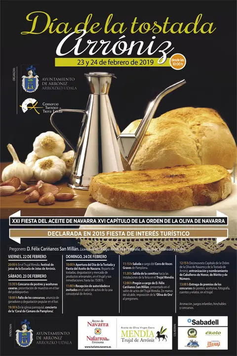 D&iacute;a de la Tostada y Fiesta del Aceite de Navarra 2019 en Arr&oacute;niz