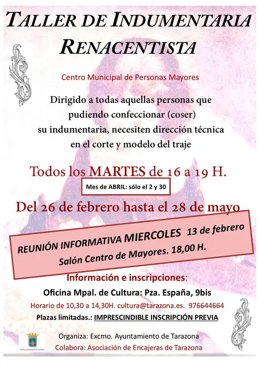 Taller en Tarazona de indumentaria renacentista