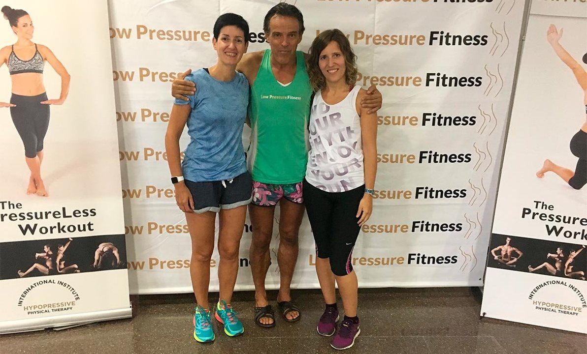 Patricia Rueda con Piti Pinsach, fundador de Low Pressure Fitness