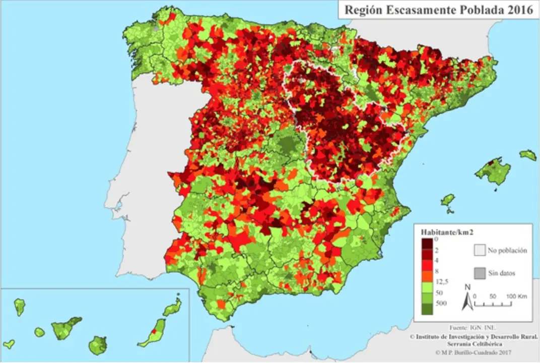 Regi&oacute;n escasamente poblada 2016