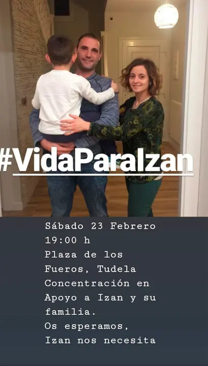 Concentraci&oacute;n en Tudela en apoyo a Izan y su familia #VidaParaIzan