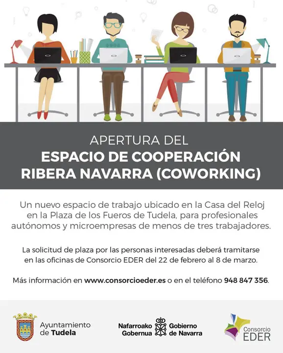 Apertura en Tudela del Espacio de Cooperaci&oacute;n Ribera Navarra (Coworking)