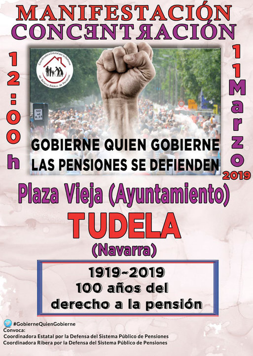 Manifestación en Tudela en defensa de las pensiones
