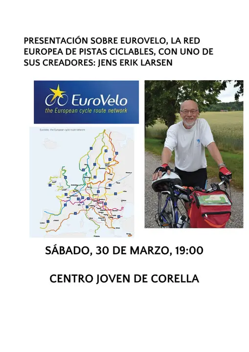 Charla en Corella de Jens Erik Larsen sobre EuroVelo