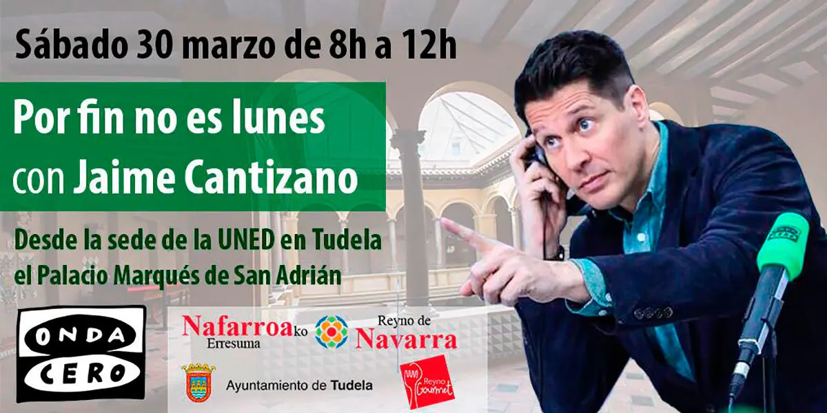 Jaime Cantizano visita Tudela con su programa 'Por fin no es lunes'
