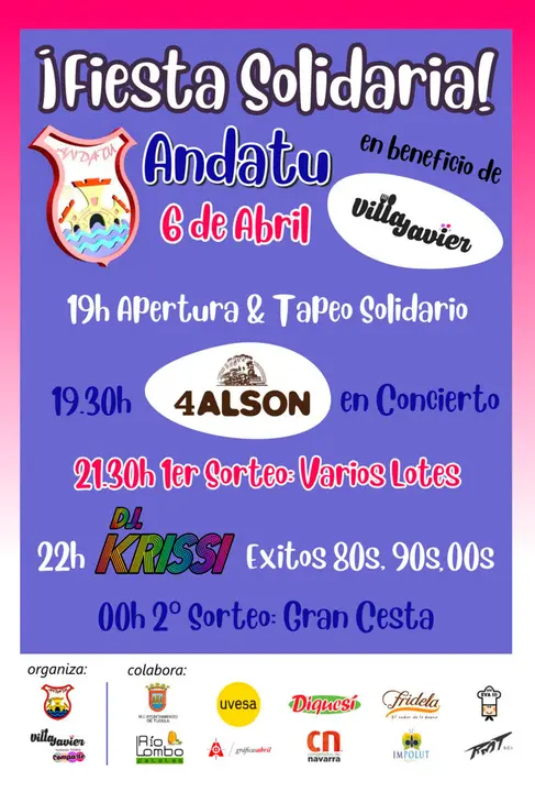 Fiesta solidaria en Tudela de la Pe&ntilde;a Andatu en beneficio de Villa Javier