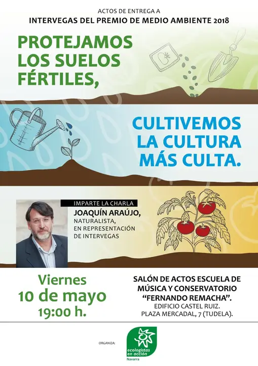 Acto de entrega en Tudela del premio de Medio Ambiente 2018 a Intervegas