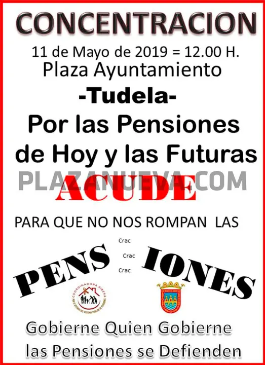 Concentraci&oacute;n en Tudela por las pensiones de hoy y las futuras