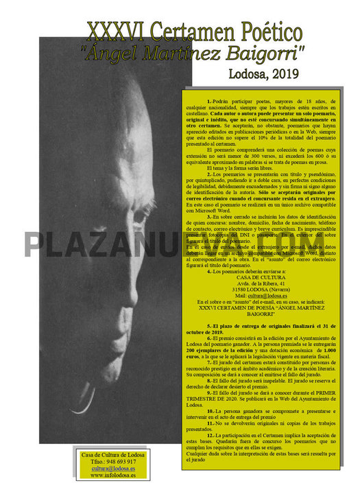 XXXVI Certamen poético ‘Ángel Martínez Baigorri’ 2019 en Lodosa