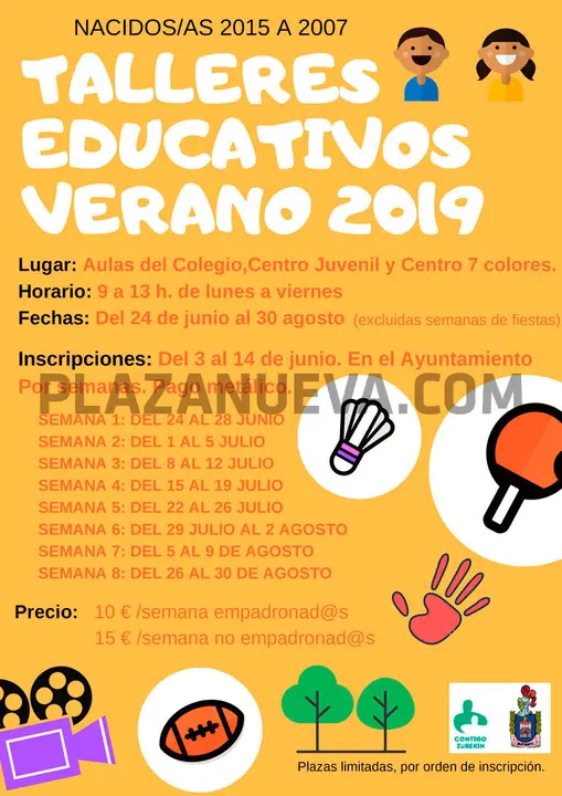Talleres educativos verano 2019 en Murchante