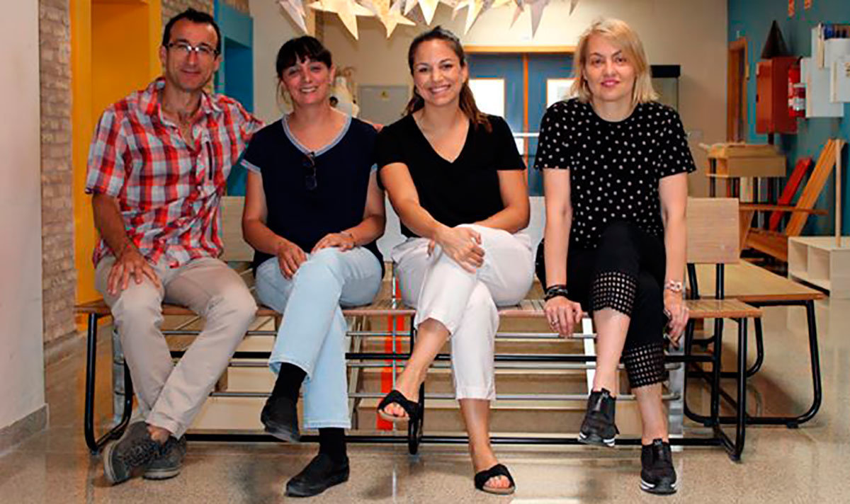 Antonio Peña (Educación Física), Marta Fernández (Cultura Audiovisual), Marina Peralta (Jefatura de Estudios), Laura Sáez (responsable de internacionalización de la EASDi)