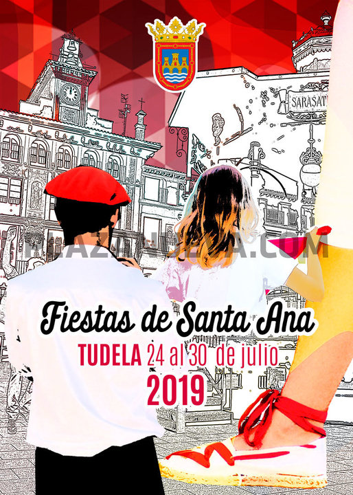 Cartel 'Estoy in love con estas fiestas' de las Fiestas patronales de Tudela 2019 en honor a Santa Ana