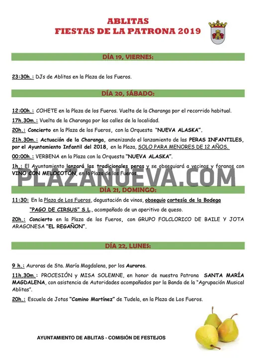 Fiestas de la Patrona 2019 en Ablitas