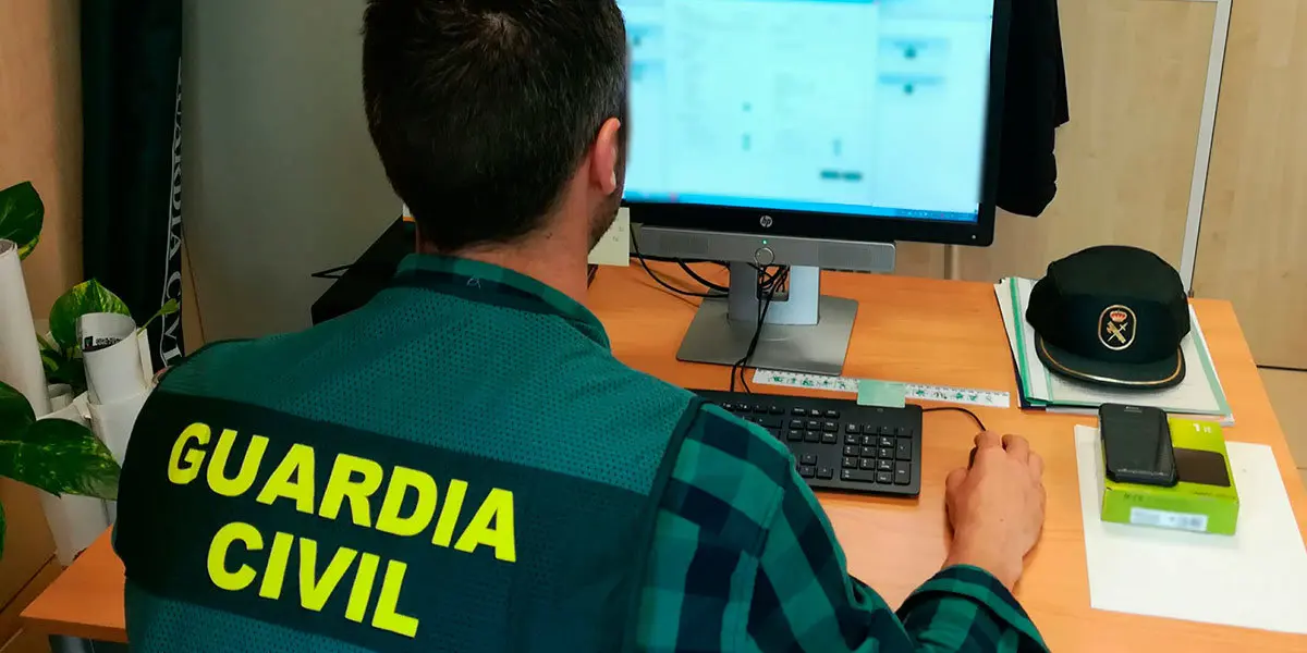 Un agente de la Guardia Civil inspecciona movimientos a trav&eacute;s de la red 
