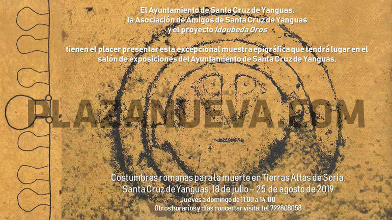 Exposición en Santa Cruz de Yanguas de estelas funerarias de época romana de Tierras Altas (Soria)