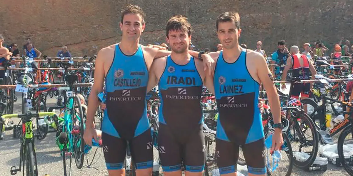 Ángel Castillejo, Ander Iradi y Eduardo Lainez en el VI triatlón de Tarazona