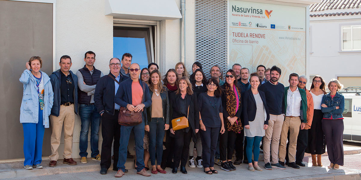 Representantes del Gobierno de Navarra y socios europeos durante la visita