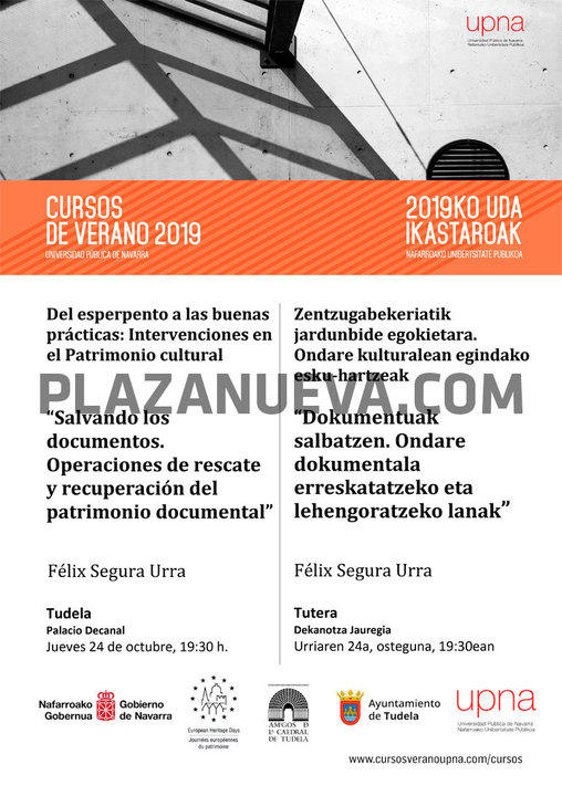 Conferencia ‘Salvando los documentos. Operaciones de rescate y recuperación del patrimonio documental’ en Tudela