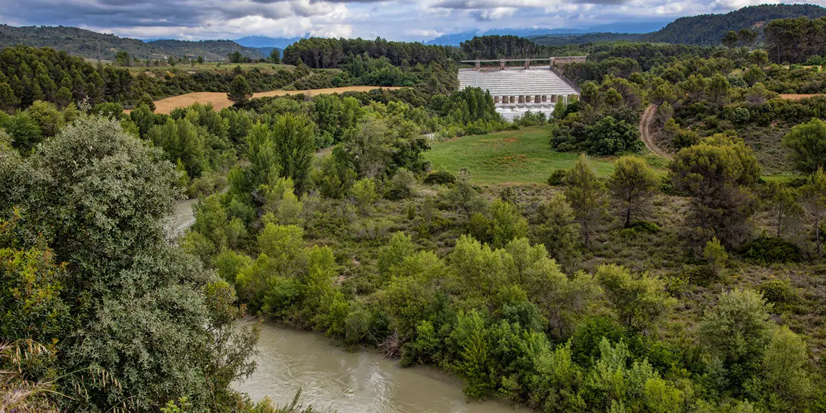 Río Gállego a su paso por el embalse de Ardisa