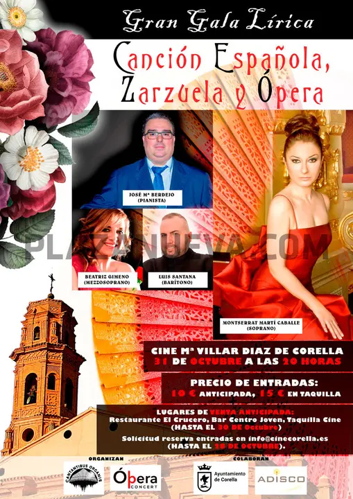 Gran gala l&iacute;rica en Corella de canci&oacute;n espa&ntilde;ola, zarzuela y &oacute;pera