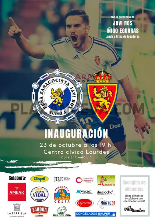 Inauguraci&oacute;n en Tudela oficial de la Pe&ntilde;a Zaragocista &lsquo;Javi Ros&rsquo;