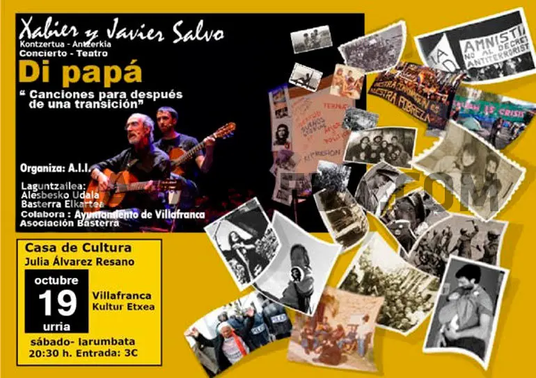 Concierto-teatro en Villafranca &lsquo;D&iacute;, pap&aacute;&rsquo; a cargo de Javier y Xabier Salvo
