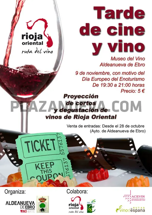 Tarde de cine y vino en Aldeanueva de Ebro