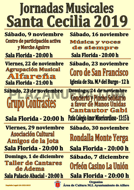 Jornadas Musicales Santa Cecilia 2019 en Alfaro