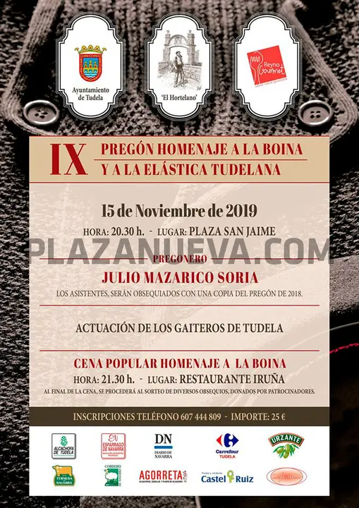 IX Pregón homenaje a la Boina y a la Elástica tudelana