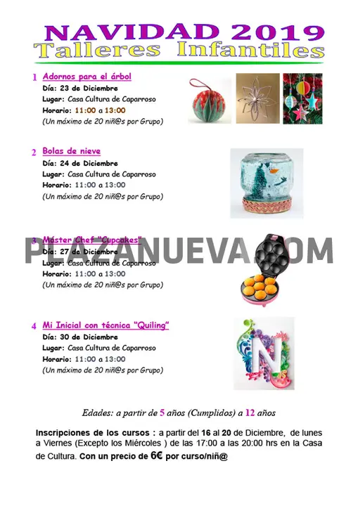 Talleres infantiles de Navidad en Caparroso