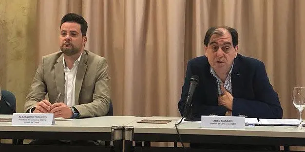 Alejandro Toquero, alcalde de Tudela y Abel Casado, gerente del Consorcio Eder