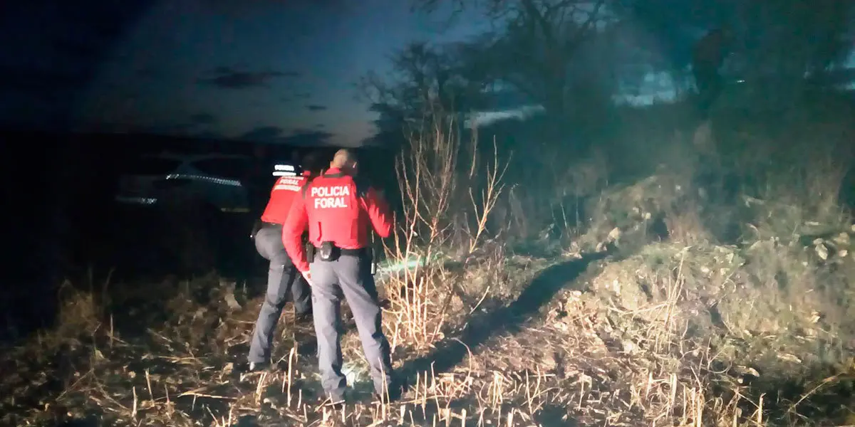 Agentes de la Polic&iacute;a Foral investigan la zona del suceso