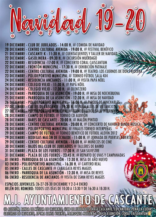 Agenda de Navidad 2019 en Cascante