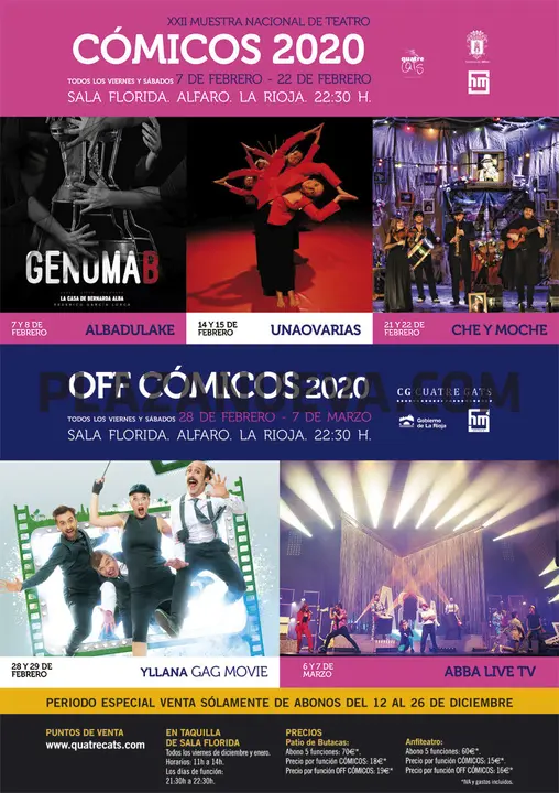 XXII Muestra nacional de teatro Cómicos 2020 en Alfaro