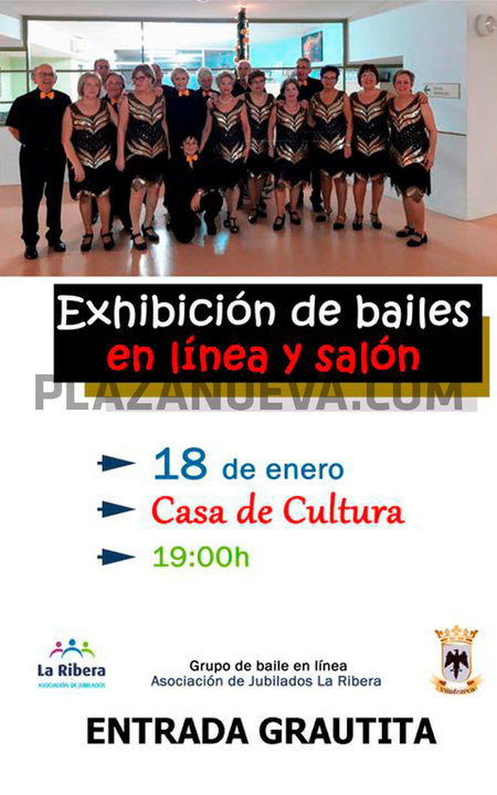 Exhibición en Villafranca de bailes en línea y salón